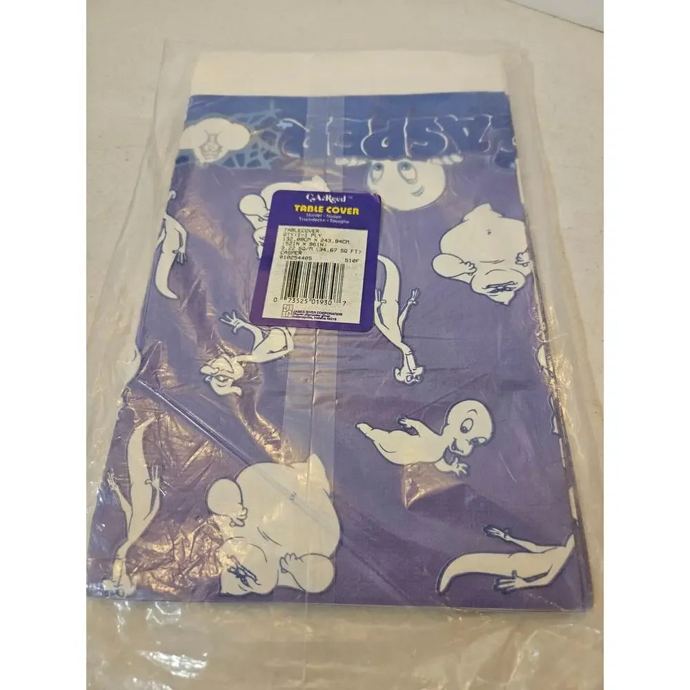 Vintage Casper the Ghost Paper Tablecloth Table Cover New Old Stock Sealed Retro